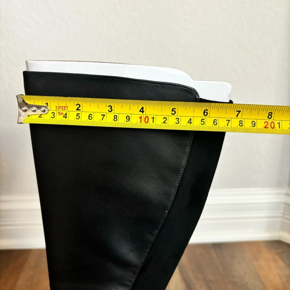 ALDO Women Size 7 Milann Pointed-Toe Tall 4” Stiletto Heel Black Leather Boots - Picture 7 of 12